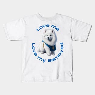 Snowy Serenity: Embrace the Joy of Samoyeds with this Whimsical Design! Kids T-Shirt